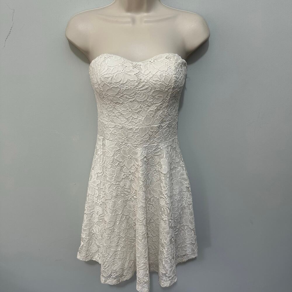 Vintage Fashion Magazine Dress Medium Cream Lace Babydoll Y2K Dainty Coquette